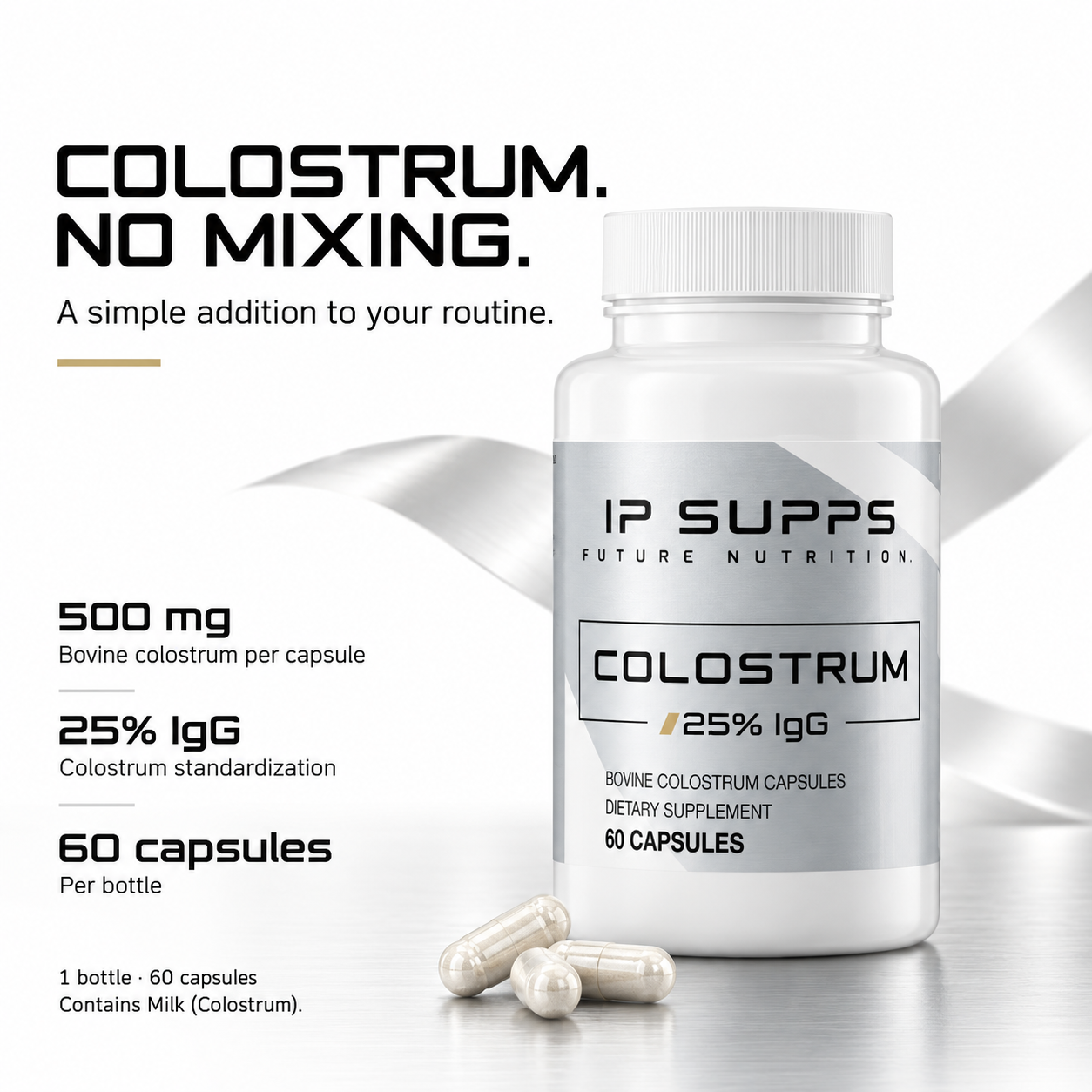 IP SUPPS Colostrum Capsules, bottle of 60 capsules